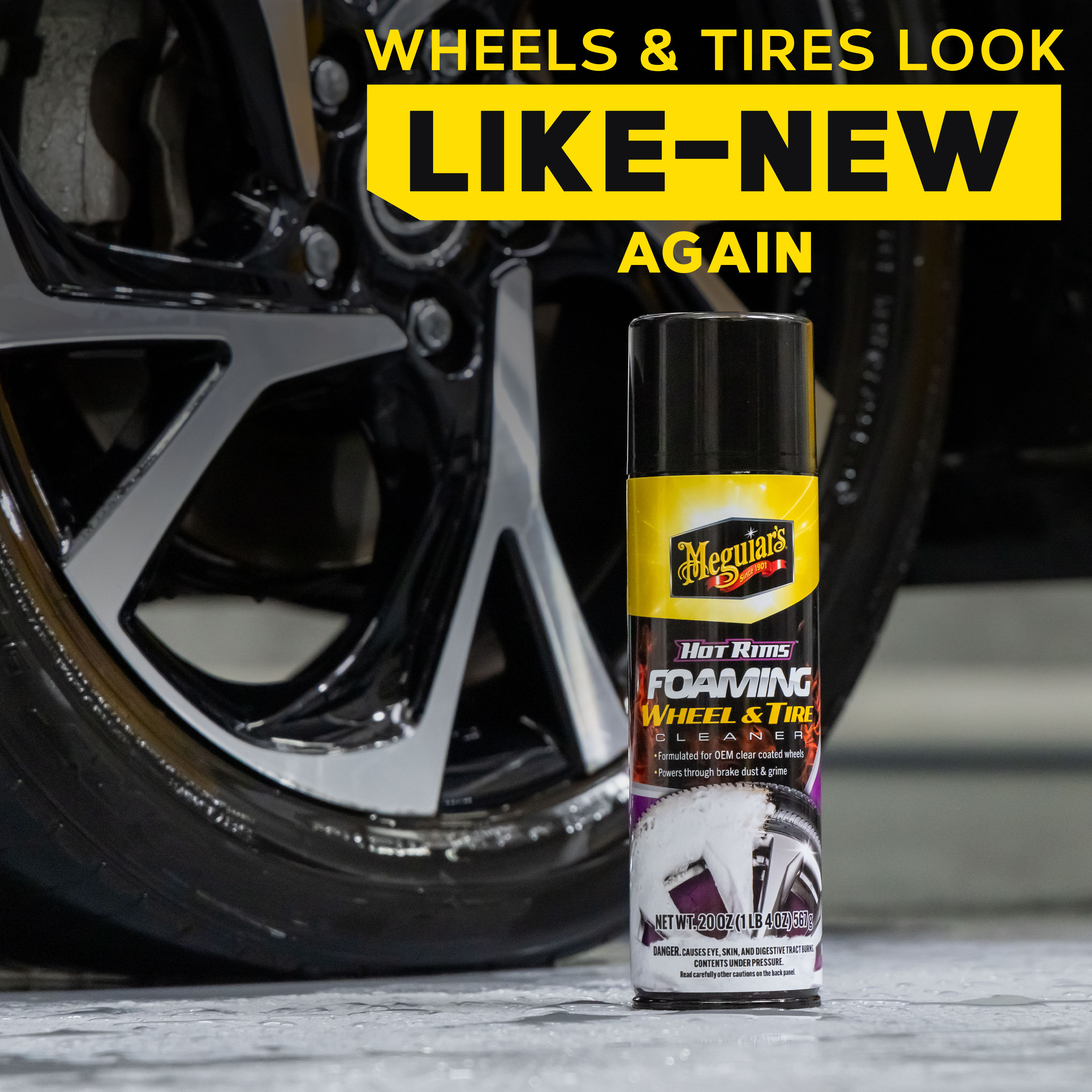 Meguiar's Hot Rims Foaming Wheel & Tire Cleaner - Quickly